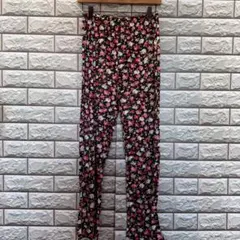 花柄 レギンス イージーパンツ ゴムウエスト スパッツ ウルトラ ストレッチ