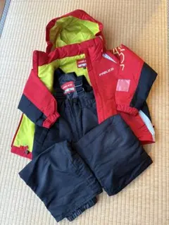 子ども用スキーウェア 赤黒