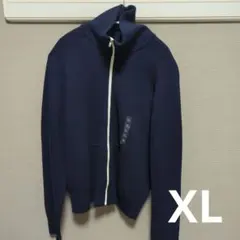 新品 ユニクロC ミラノリブフルジップカーディガン XL ネイビー
