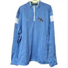 adidas アディダス ハーフジップ 水色 ゲームシャツ L