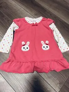 ミキハウス ピンクウサギワンピース 90