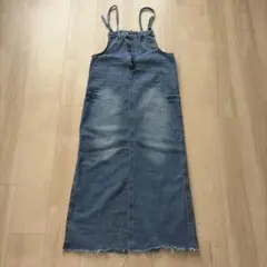 デニムサロペットスカートロング丈