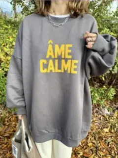 しまむら mayo オーバーサイズ スウェット トレーナー チャコールグレー M