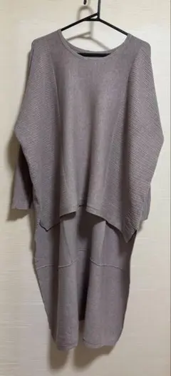 美品☆OSMOSIS オズモーシス☆バックロング ニットプルオーバー