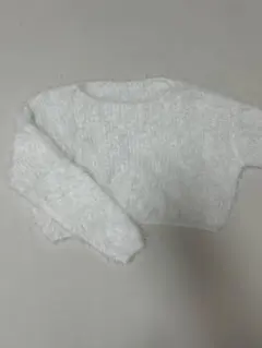ホワイト クロップド セーター 長袖