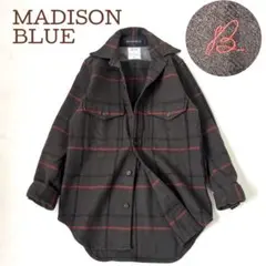 【美品】マディソンブルー ハンプトン チェック シャツジャケット 裏地シルク S