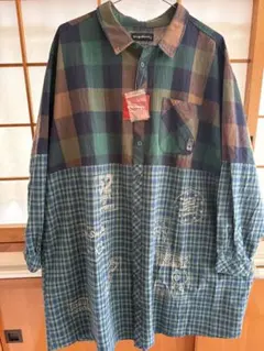 新品❣️ ドラッグストアーズ　チェックのロング切り替えシャツチュニック　サイズＦのサムネイル