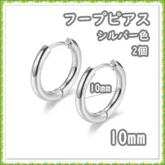 フープピアス ステンレス シルバー10mm 2個 メンズ ディース
