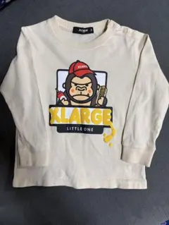 XLARGE クリーム色 長袖Tシャツ ロンＴ　カットソー90㎝