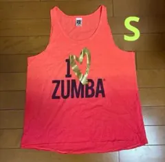 ズンバ zumba ウェア タンクトップ オレンジ系 S