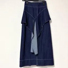 LADY MADE デニム ロングスカート フリルデザインのサムネイル