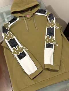 最終価格希少Kappa ビックワッペンオリーブ色 パーカーLサイズ