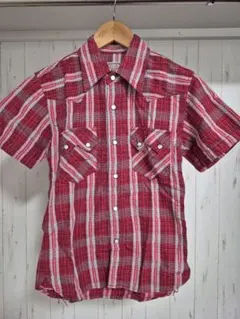 THE FLAT HEAD 半袖ウエスタンシャツ 赤チェックのサムネイル