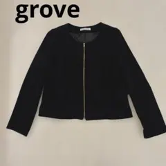 grove ノーカラージャケット ブラック　フリルのサムネイル