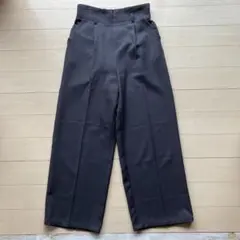 ダークグレー(黒寄り) ワイドパンツ ゴムウエスト　フォーマル