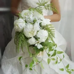 2点セット高級　シルクフラワーウェディングブーケ　白　造花ブーケ記念日の装飾