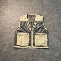 7BS1【mont-bell】90'sフィッシングベスト　メッシュ　古着used
