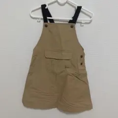 ★新品タグ付きBEAMS mini ジャンバースカート サイズ90 ベージュ★のサムネイル
