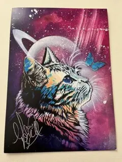 宇宙猫アート サイン入り Spray Art Eden複製画