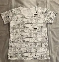 PEANUTS ピーナッツ 総柄 Tシャツ ホワイト Lサイズ