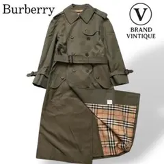 ✨激レア新品タグ付き バーバリーズ 希少カラー トレンチコート ノバチェック 90's ヴィンテージ 白タグ バーバリーズ 裏地ノバチェック柄