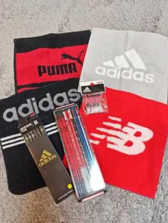 adidas PUMA 鉛筆 キャップ 赤鉛筆 ミニタオル