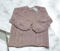 ケーブル編みルーズニットトップス