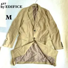 フォーワンセブンバイエディフィス カシミヤ混 チェスタコート M ロング丈 無地