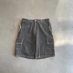 90s- TOMMY HILFIGER バギーデニム カーゴショーツ L 墨黒