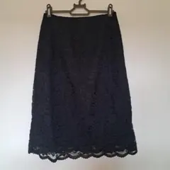 モ*カ様 ブラック レース タイトスカート ひざ丈