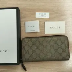 GUCCI ラウンド 長財布 ggスプリーム ラウンドジップ