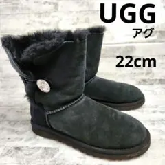 UGG アグ　ムートンブーツ　ベイリーボタン　スワロフスキー　22cm