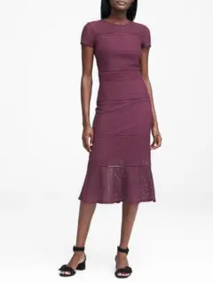 BANANA REPUBLIC バーガンディ　レースドレス