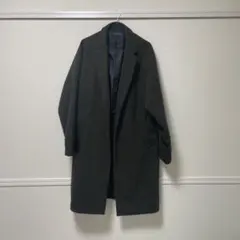 ダークグリーン オーバーサイズ チェスターコート