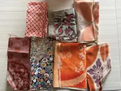 和柄ハギレ明るめカラー７枚セット