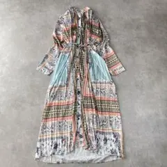 EMILIO PUCCI ロングカーディガン シルク ベルト イタリア製 ピンク