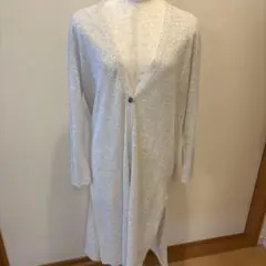 ＊中古la.f...ラ・エフ　ライトグレー ロングカーディガン 長袖(ラメ入り)