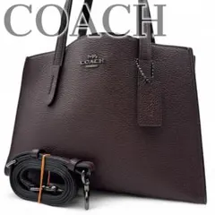 未使用級✨ COACH 2way トートバッグ レザー ダークブラウン e6