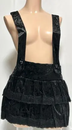 TRALALA/新品 トゥララ ベロア サロペット プリーツ ミニ スカートのサムネイル