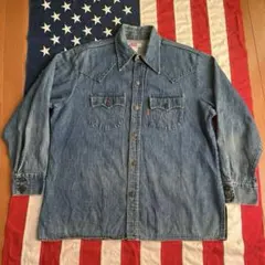 70s リーバイス オレンジタブ デニム ウエスタンシャツ XL アメリカ製