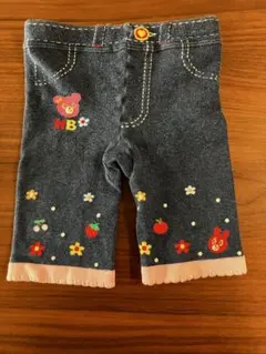 ミキハウス　HOTB デニム風 ベビースパッツ 80サイズ