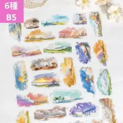 新品❣️ 雲の下の風景シリーズPETシールコラージュ素材ステッカー6種60枚