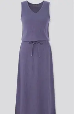 【2点セット】UNIQLO ノースリリブロングワンピース ラウンジワンピース　L