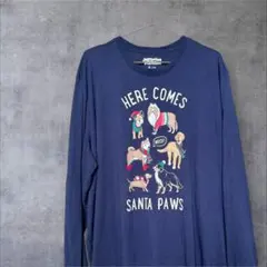 【古着】HERE COMES SANTA PAWS 長袖カットソー　XL 海外