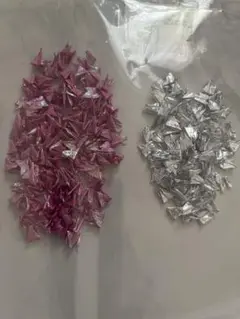 ホログラムミニチュア折り鶴200羽.ピンクとシルバー