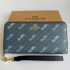 COACH長財布シグネチャーデニムジャガード.ストライブブルー男女兼用新品未使用 COACH長財布シグネチャーデニムジャガード.ストライブ.ブルー男女兼用