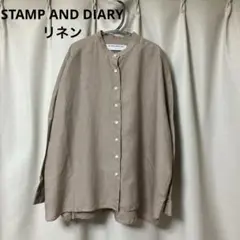 STAMP AND DIARY リネン バンドカラー　シャツ　ブラウス