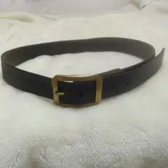 STRUM 黒レザー ベルト 金色バックル 5穴