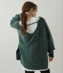 Kastane メランジVあきニットプルオーバー