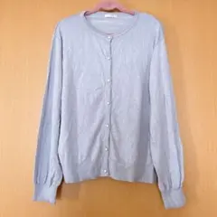 新品未使用 Honeys ハニーズ パールボタン カーディガン ブルーグレーLL
